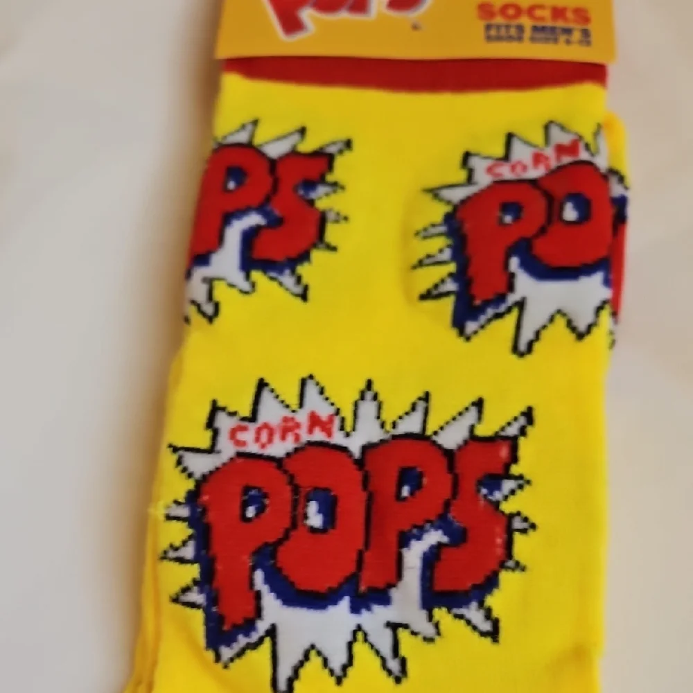 KELLOGS CORN POPS Mens Graphic Crew Socks 6-12 NWT